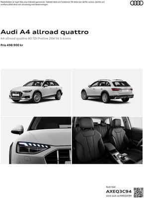 Audi-katalog | Audi A4 allroad quattro | 2024-09-26T00:00:00.000Z - 2025-09-26T00:00:00.000Z