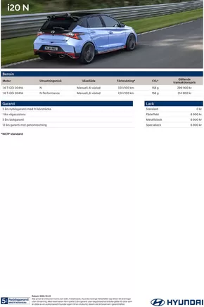 Hyundai-katalog i Nybygget (Stockholm) | Hyundai Prislista i20 N | 2024-10-25T00:00:00.000Z - 2025-10-25T00:00:00.000Z