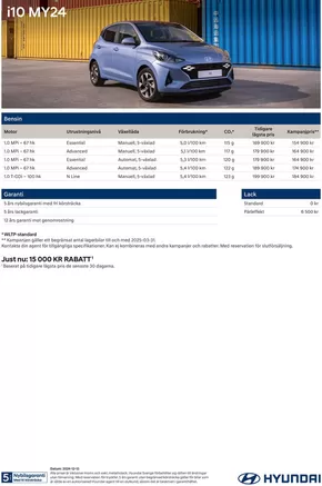 Hyundai-katalog i Nybygget (Stockholm) | Hyundai Prislista i10 MY24 Lagerkampanj | 2024-12-14T00:00:00.000Z - 2025-12-14T00:00:00.000Z