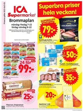 ICA Supermarket-katalog i Gröndal | Top-erbjudanden för sparrävar | 2025-03-10T00:00:00.000Z - 2025-03-16T00:00:00.000Z