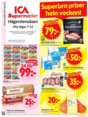 ICA Supermarket-katalog i Bromma | Attraktiva specialerbjudanden för alla | 2025-03-10T00:00:00.000Z - 2025-03-16T00:00:00.000Z