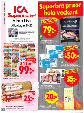 ICA Supermarket-katalog i Stenungsund | Våra bästa erbjudanden för dig | 2025-03-10T00:00:00.000Z - 2025-03-16T00:00:00.000Z