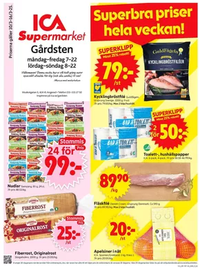 ICA Supermarket-katalog i Lerum | Fantastiska rabatter på utvalda produkter | 2025-03-10T00:00:00.000Z - 2025-03-16T00:00:00.000Z