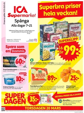 ICA Supermarket-katalog i Söderby (Ekerö) | Fantastiskt erbjudande för fyndjägare | 2025-03-17T00:00:00.000Z - 2025-03-23T00:00:00.000Z