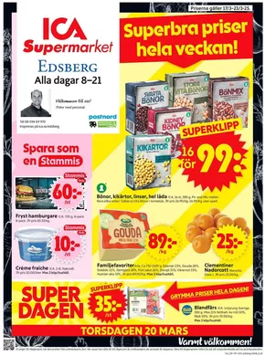 ICA Supermarket-katalog i Sundbyberg | Erbjudanden för fyndjägare | 2025-03-17T00:00:00.000Z - 2025-03-23T00:00:00.000Z