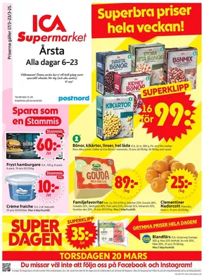 ICA Supermarket-katalog i Söderby (Ekerö) | Rabatter och kampanjer | 2025-03-17T00:00:00.000Z - 2025-03-25T00:00:00.000Z